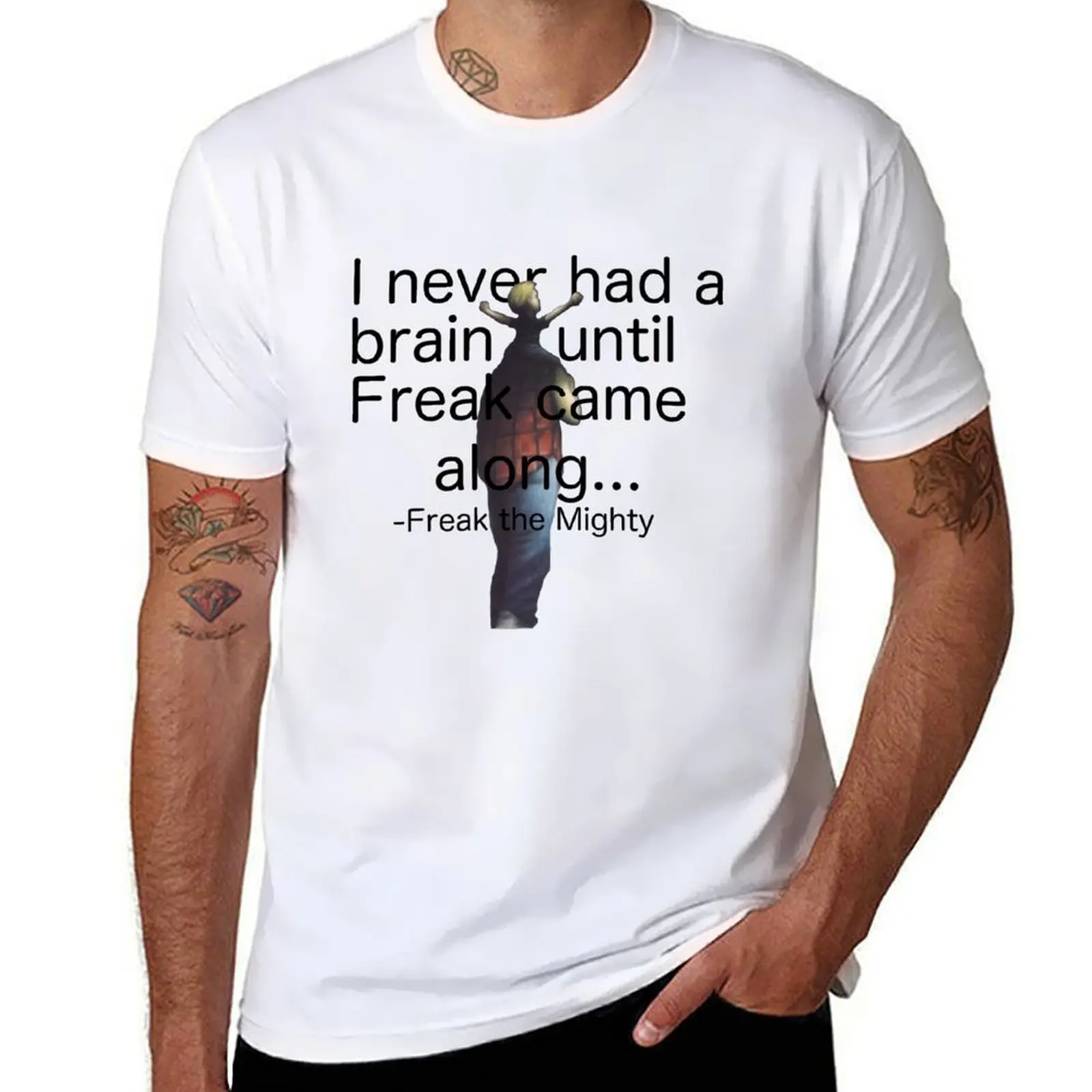 Nunca tenía un cerebro hasta que el marqué vino junto... Camiseta camiseta para hombre camisetas para hombre pack camiseta blanca