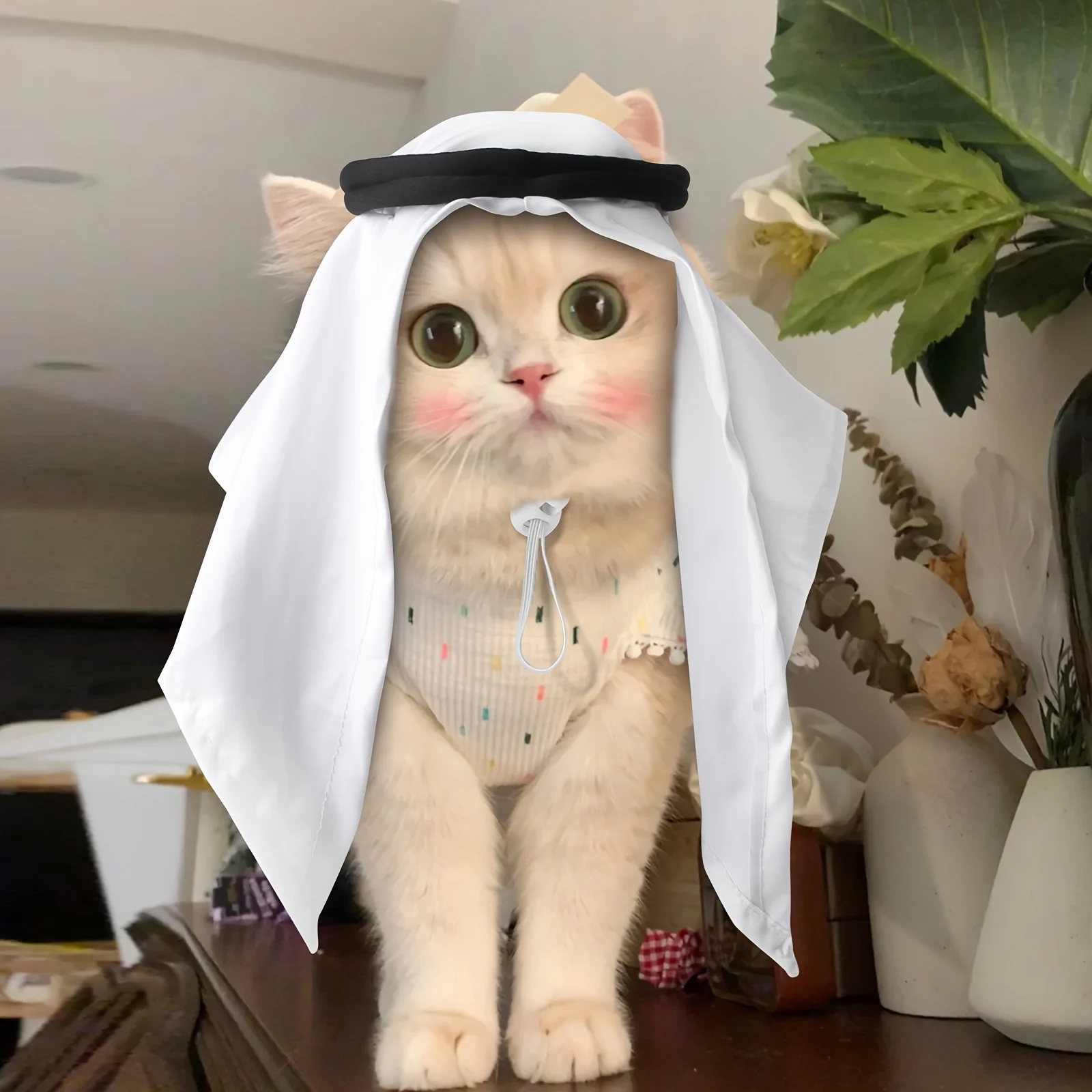 Chapeau arabe créatif pour animaux de compagnie, foulard pour chatons et petits chiens, pour accessoires photo et célébrations