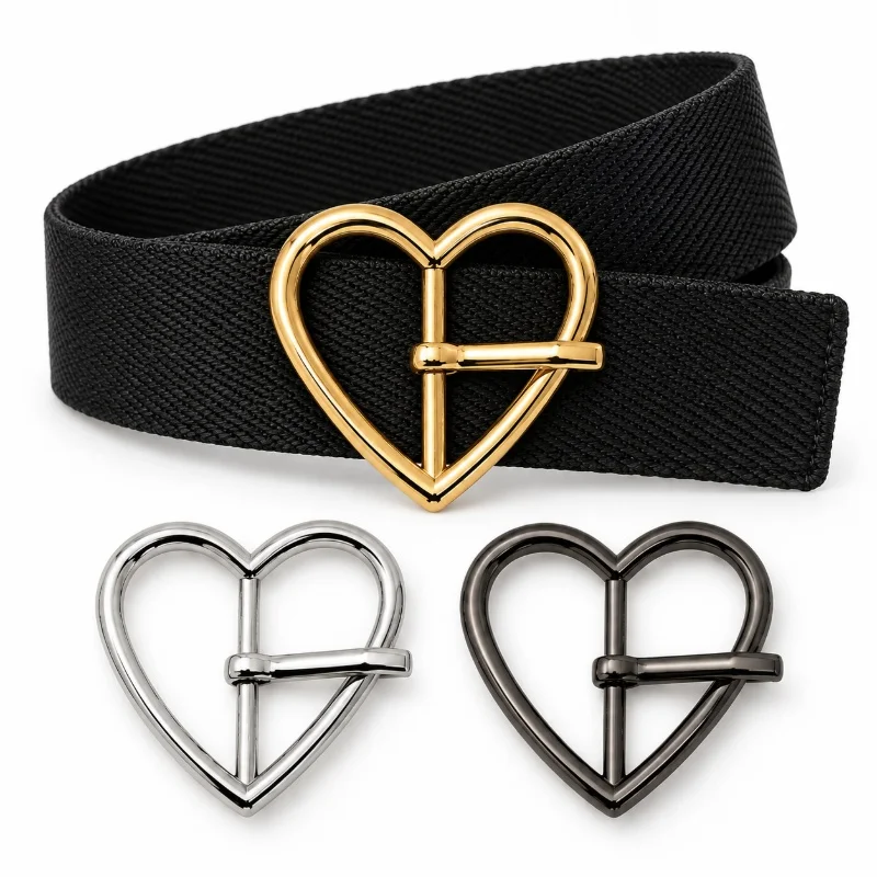 20/50Pcs 20-40mm Heart Pin Buckle Cargo Pants Waistband Fastener Casual Trousers Strap Hardware Jeans Belt Clasp DIY Accessories