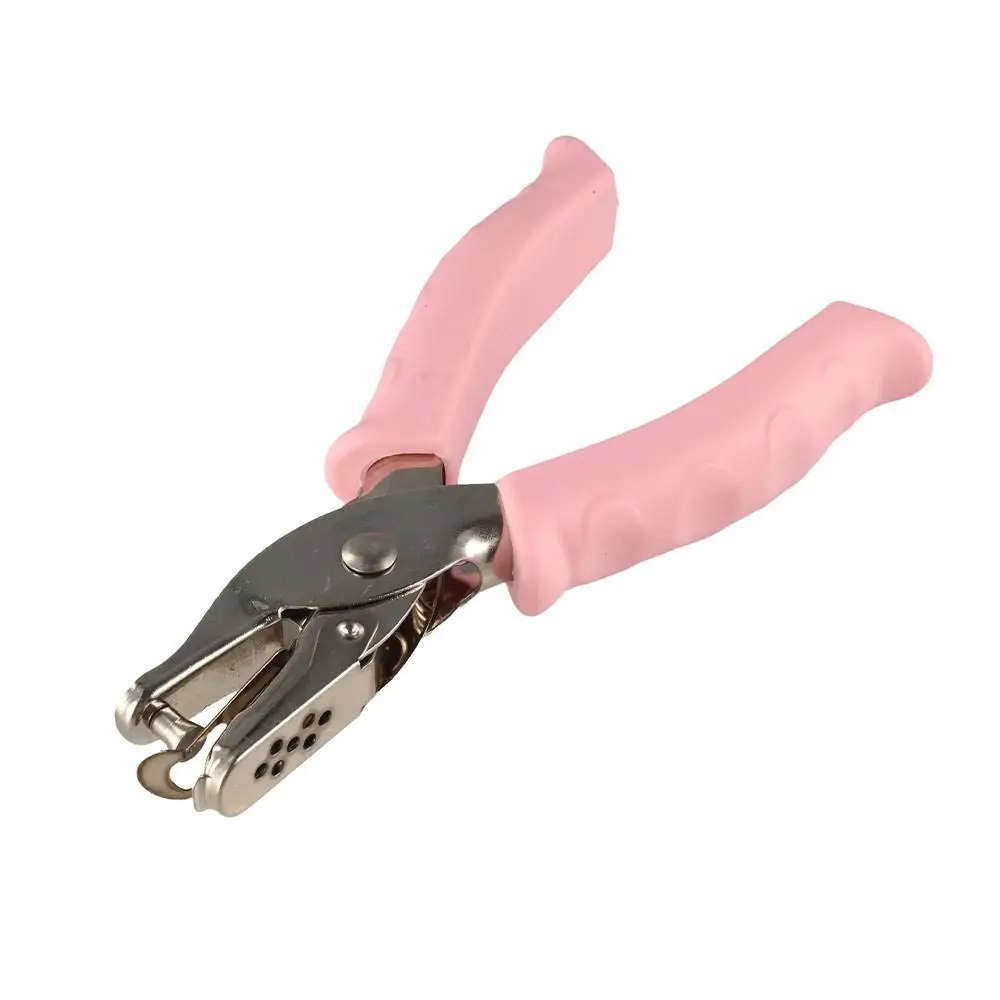 Single Hole Mini Paper Punch Non-slip Handle Macaron Color DIY Paper Puncher Rubber Handle Save Effort Single Hole Punch