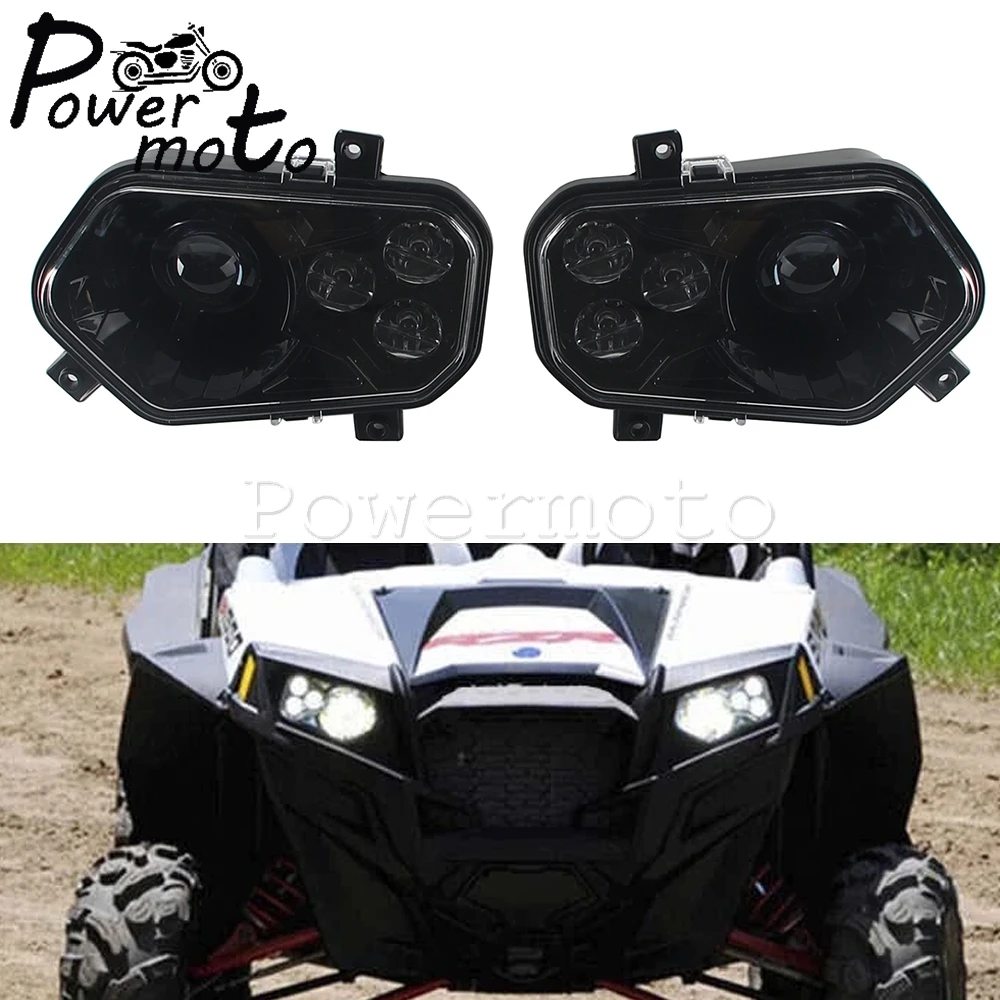For Polaris LED Headlight Left Right Front High Low Beam Headlamp For Polaris Sportsman Scrambler RZR Ranger Hawkeye ACE 2008-20