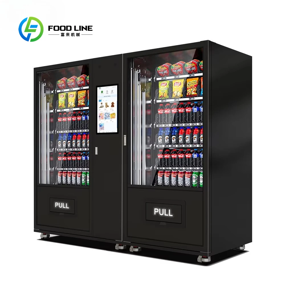 

Wholesale Distributeur Automatique Black Automatic Water and Snack Vending Machines for Foods and Drinks with Cooling System