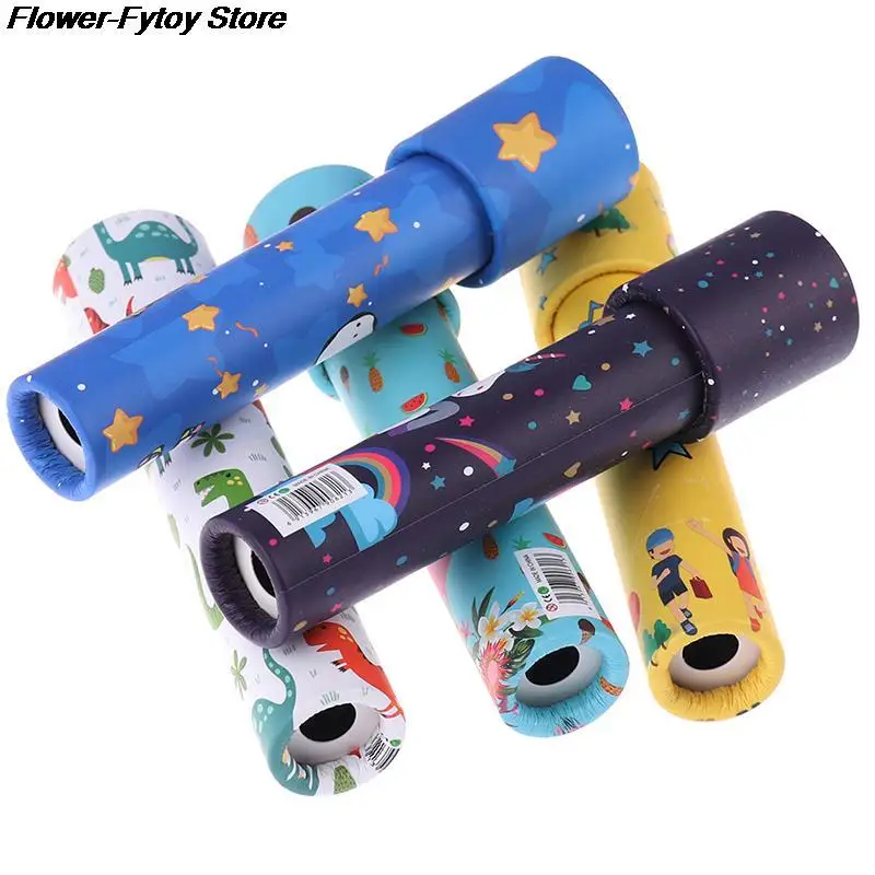 กล้องคาเลโดสโคปหมุนได้ตามตรรกะแบบโต้ตอบของเล่นเพื่อการศึกษาแบบคลาสสิกสำหรับเด็กการ์ตูนจินตนาการแบบสุ่มสี1ชิ้น