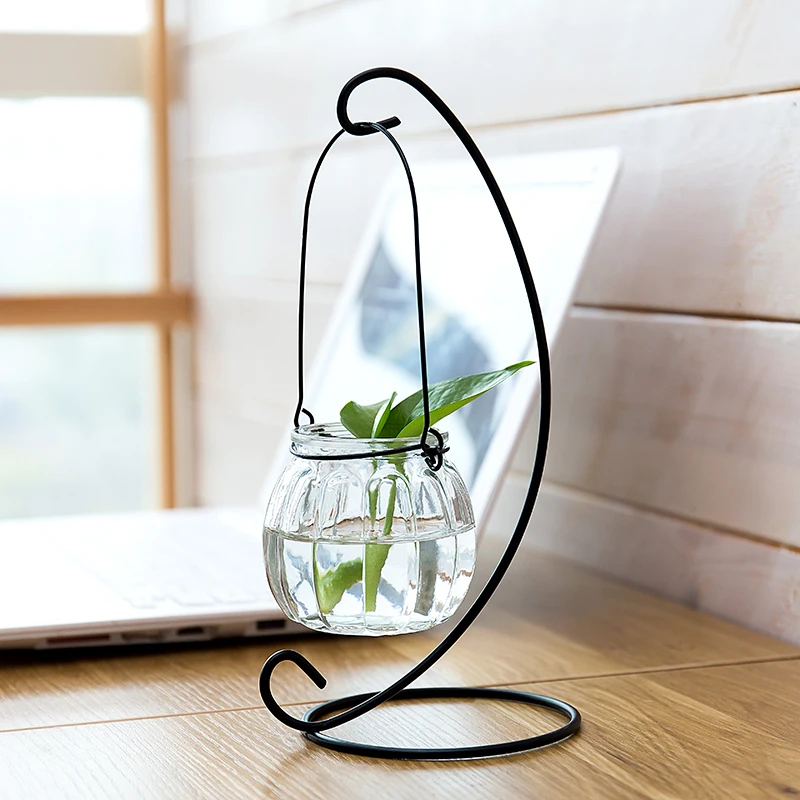 Hanging Glass Vase Creative Transparent Ornaments Hanging Bottle Hydroponic Plant Vase Indoor Home Decoration Bottle Fresh