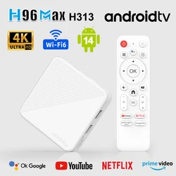 H96 Max H313 2024  Android 14.0 Allwinner H313 ATV TV Box Support 2.4G/5.8G WiFi6 BT6.0 4K 2GB 8GB 16GB Video Player