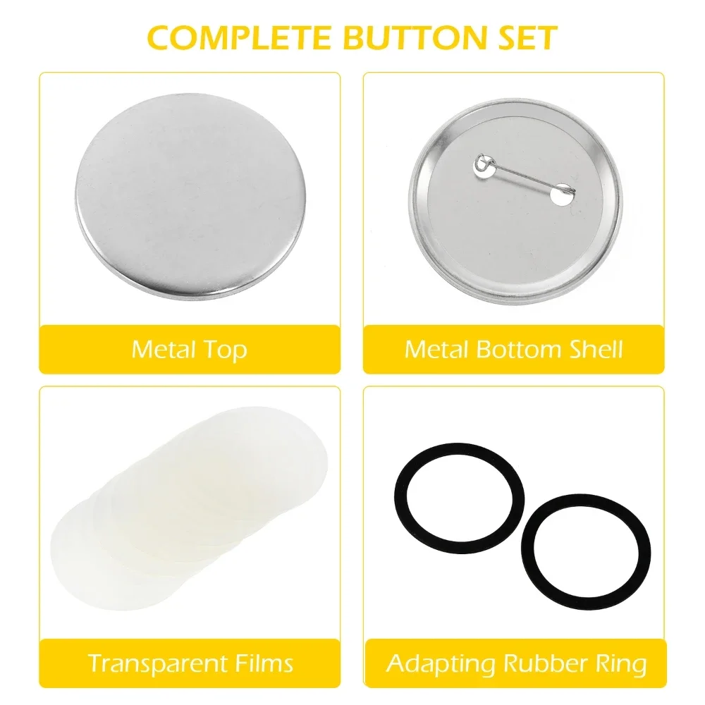 100Pcs DIY Badge Button Parts Supplies for Clothes/Handbag Decor 25mm 32mm 37mm 44mm 58mm 75mm Badge Button Maker Materials