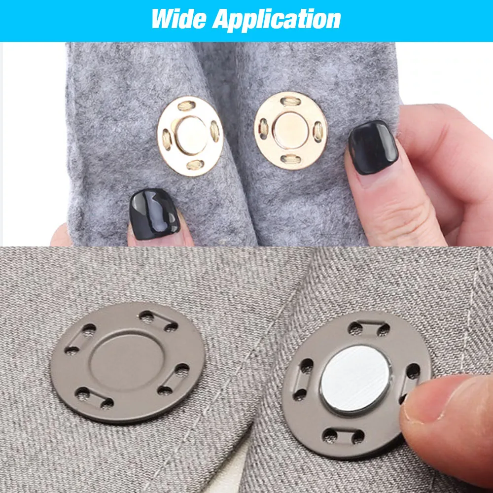 5 Paar magnetische Knöpfe, unsichtbare Druckknöpfe, Magnet-Näh-Druckknopfverschluss für Jacke, Mantel, Strickjacke, Tasche, handgefertigt, DIY-Nähen – Detail 4