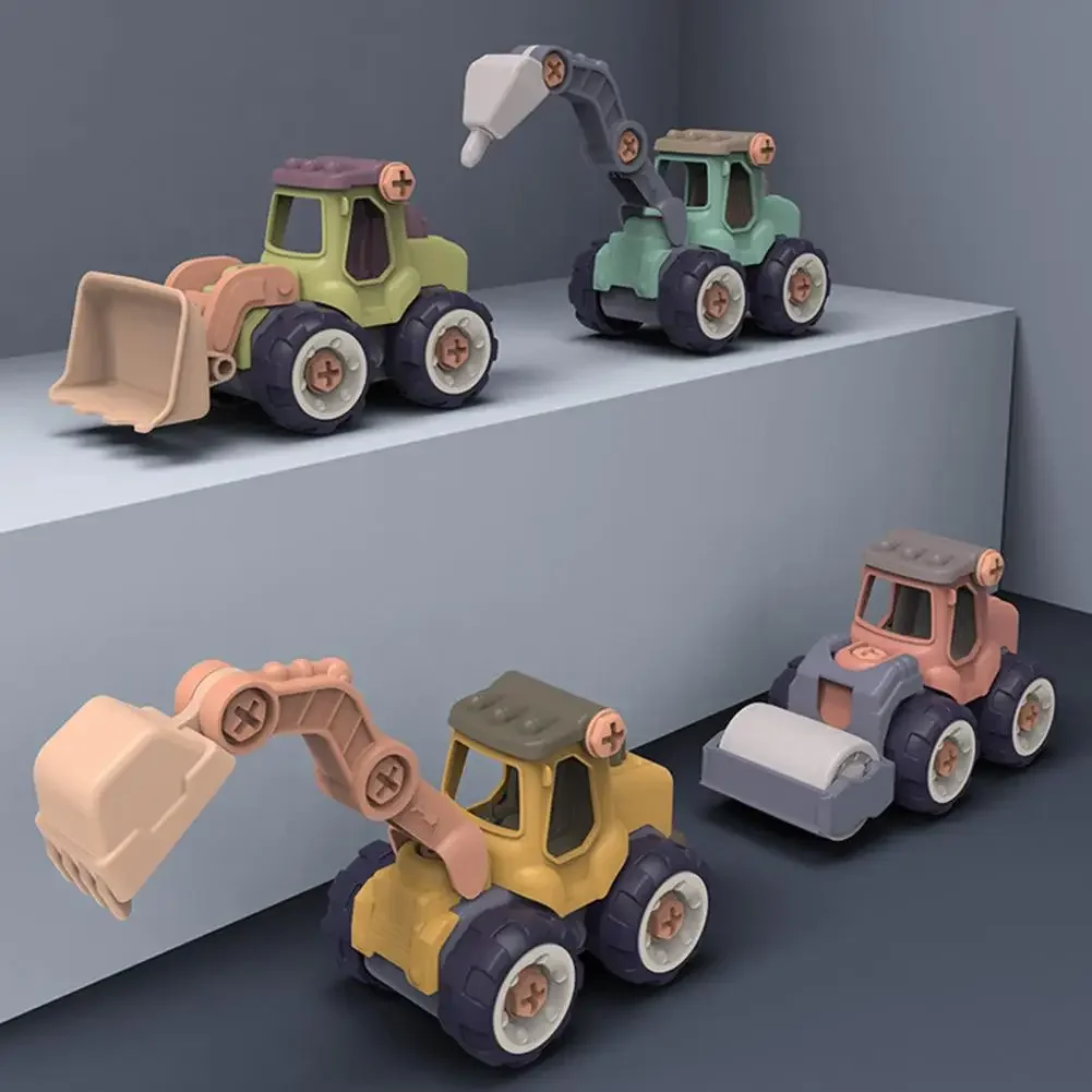 Camion dei minuti creativi Caricamento Scarico Camion fai da te in plastica ToyAssemblaggio Set di auto di ingegneria Giocattolo educativo per bambini per regali per ragazzi