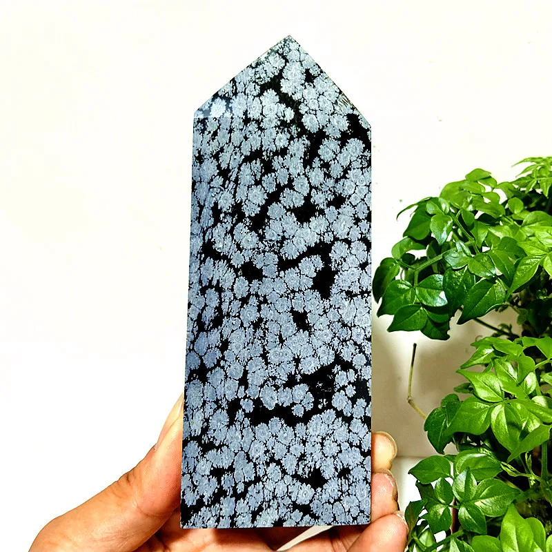 

Big Natural Snowflake Obsidian Crystal Tower Witchcraft Wand Point Chakras Energy Reiki Healing Feng Shui Crystal Room Decor