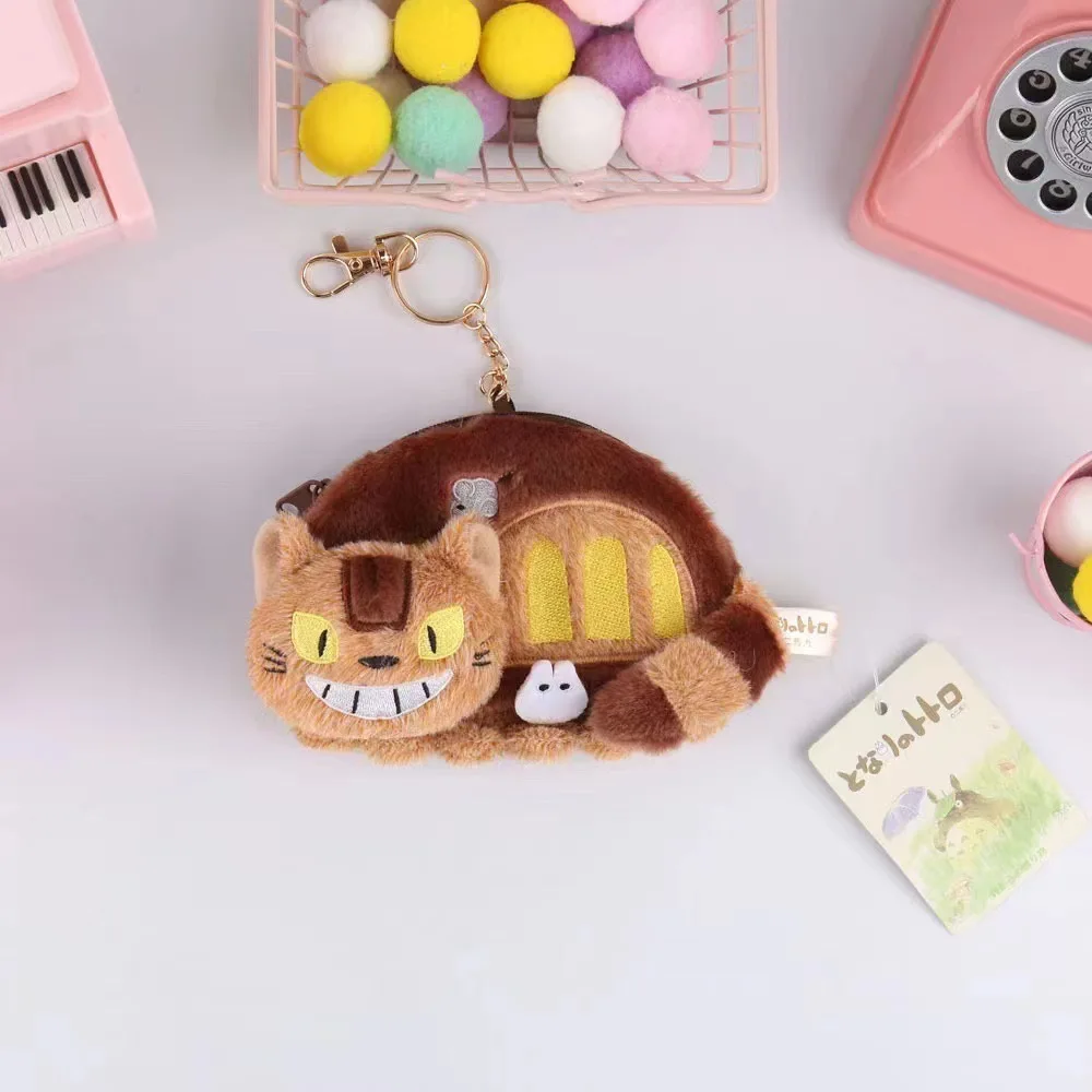 Ghibli Cat Bus Plush Purse - Anime Coin Wallet & Shoulder Bag, 2025 Kawaii Keychain Gift