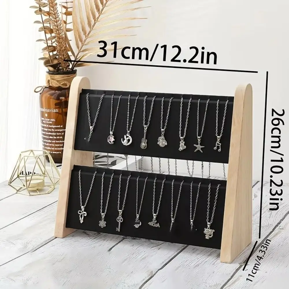 مجوهرات خشبية عرض موقف مكافحة يظهر الرف المنظم مجوهرات تخزين حامل قلادة سوار عرض الدعائم متجر المنزل #4