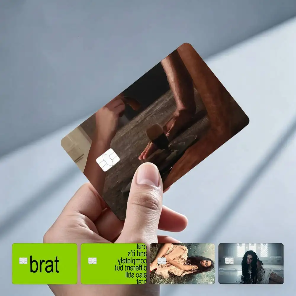 Charli XCX Sexy Singer Wuthering Heights 4PCS!Trendy Cool Business-Style Bank Card Sticker Suitable Debit Card Decoration