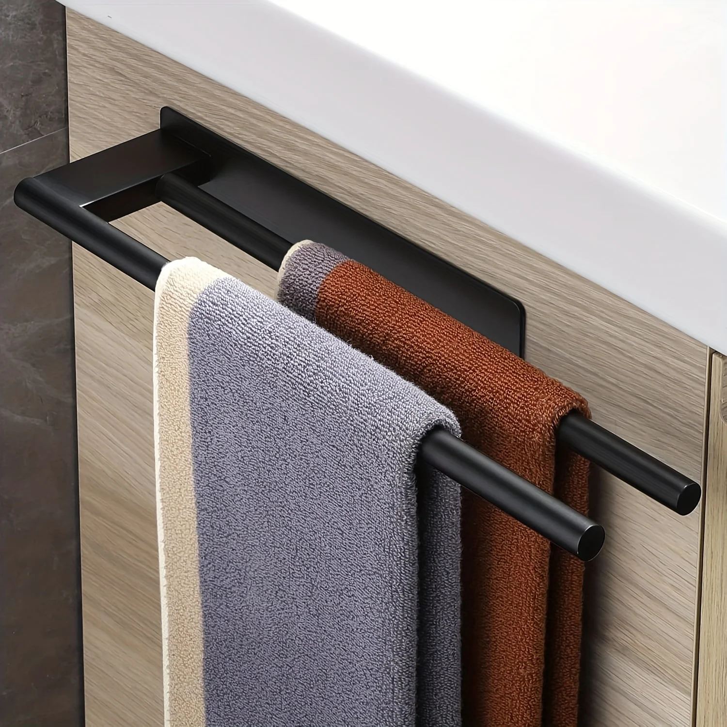 

Stainless Steel Towel Holder Without Drilling Towel Rack Towel Bar Self-Adhesive Kitchen Bathroom Accessories Towel Rail