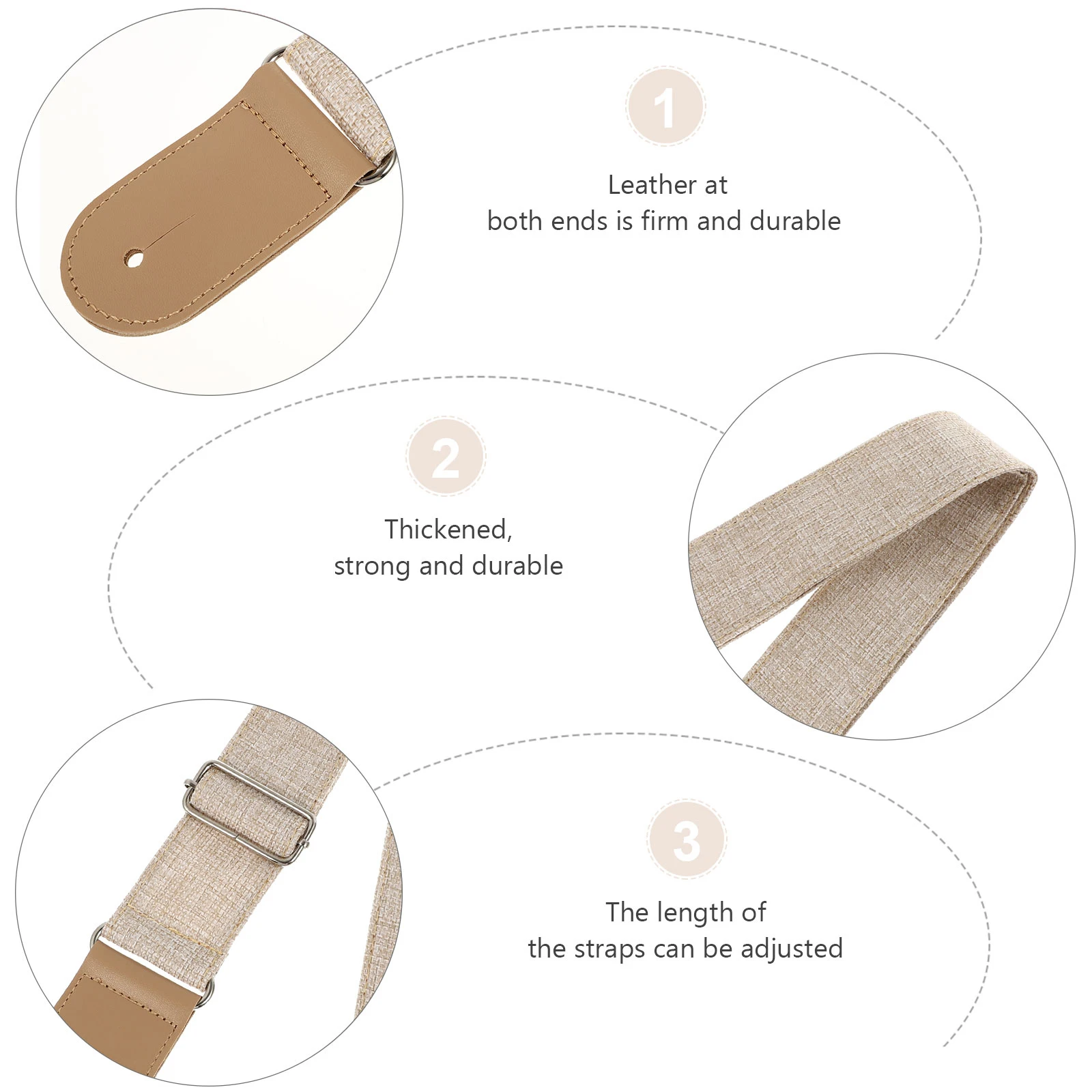 

Guitar Strap Gift Decorative Belt Cotton and Line Adjustable Creative Supply Replacement