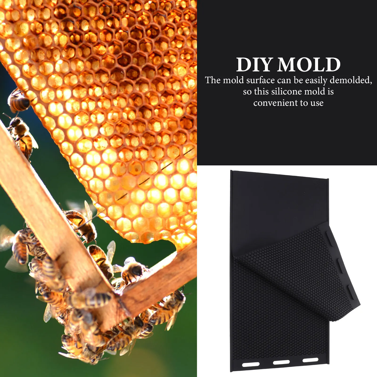

Silicone Beeswax Sheet Mold Flexible DIY Honeycomb Sheet Supply Lightweight Portable Design Easy to Carry and Store