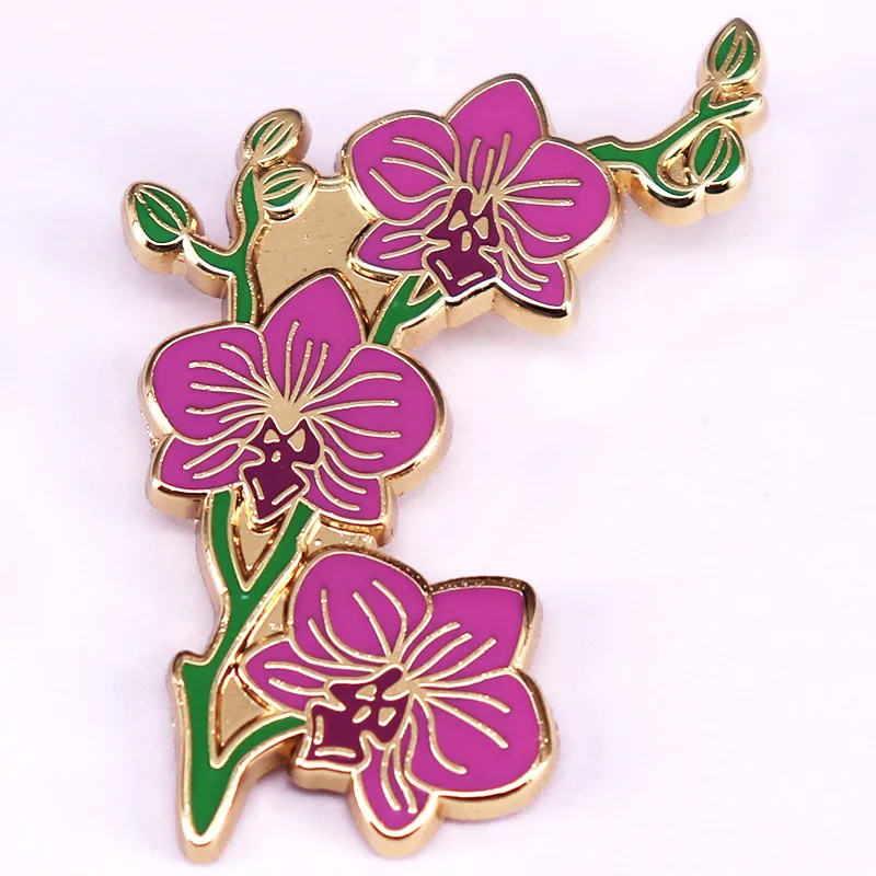 C5331 Colorful Flower Enamel Pin Plant orchid Brooch Lapel Backpack Hat Sweater Custom Accessories Jewelry Gift Friends