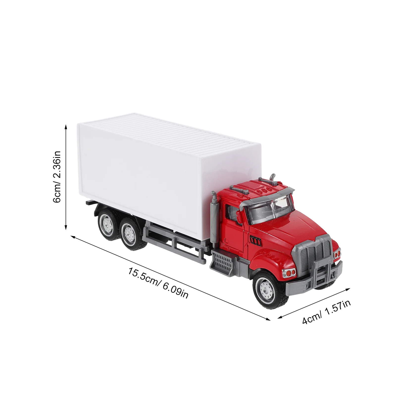 Semi Truck Diecast Construction Vehicle Realistischer 15,5 cm reibungsbetriebener Transportträger Container Truck Kinder-Druckguss-Trucks
