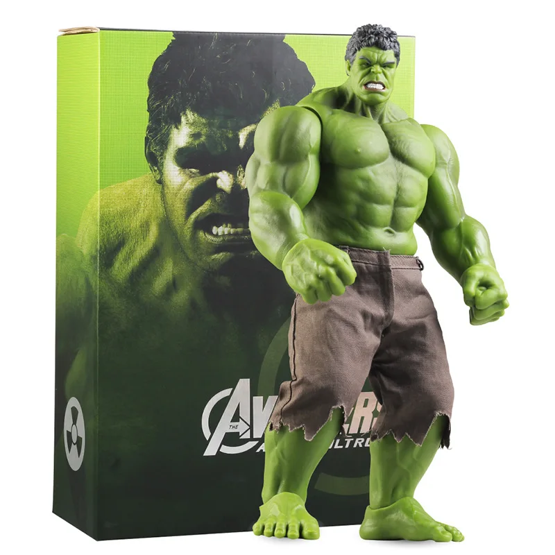 

42cm Marvel Large Green Man Avengers Hulk Iron Man Spiderman Thanos Model Figure Articulation Gift Box Collection Of Ornaments