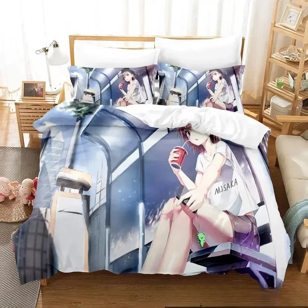 

3D Misaka Mikoto A Certain Magical Index Railgun Bedding Set Bedroom Soft Modern Bedspreads Comefortable Duvet Cover Pillowcase