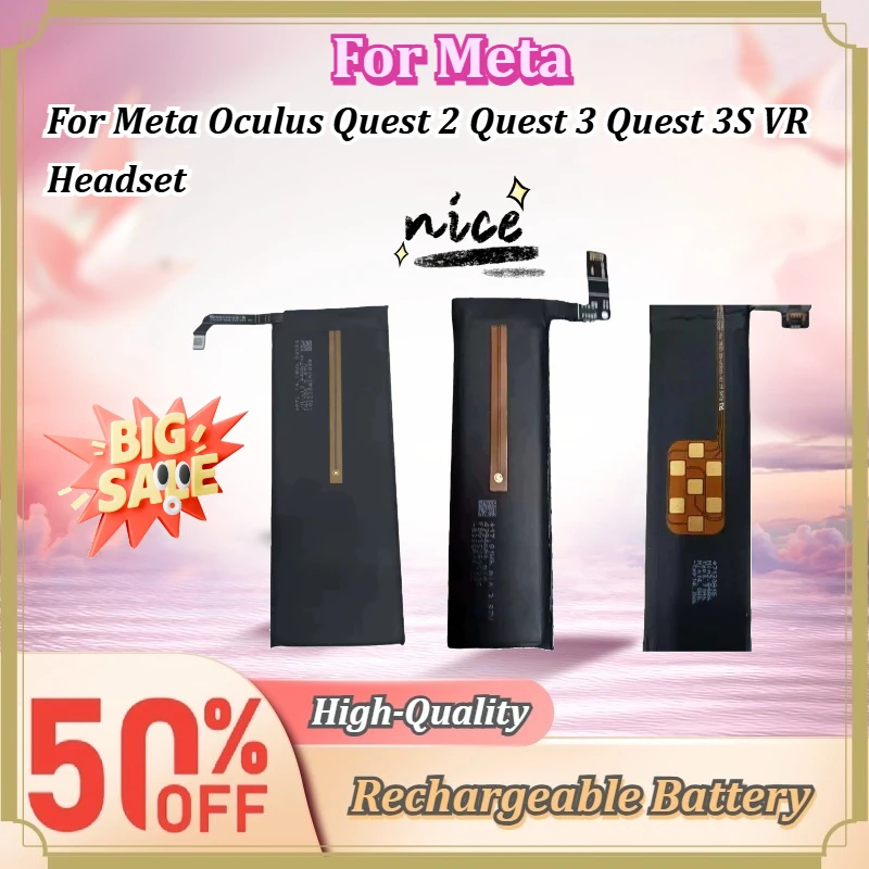 For Meta Oculus Quest 2 Quest 3 Quest 3S VR Headset Rechargeable Li‑Polymer Replacement Spare Battery Pack