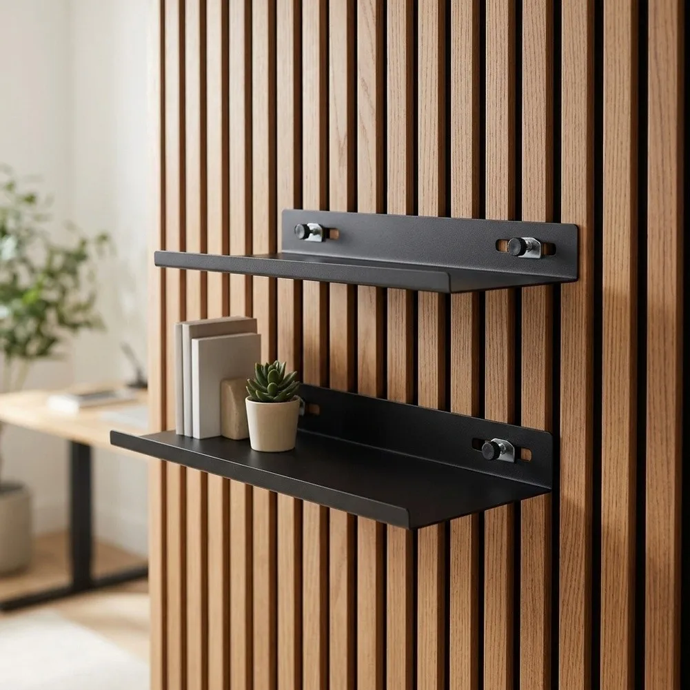 For Durable No Drill Acoustic Panel Shelf Repositionable Floating Wall Mount Rack Damage Free Display Storage For Room Decor