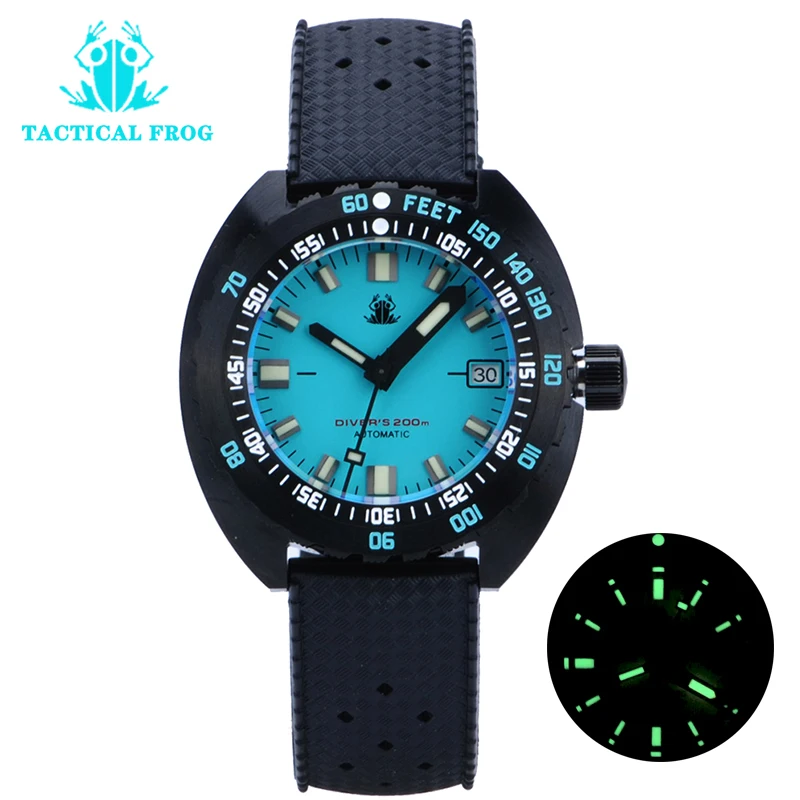 

Tactical Frog PVD SUB 300T Diver Men Watches NH35 Automatic Mechanical Sapphire Crystal 200m Waterproof Fashion Men Watch