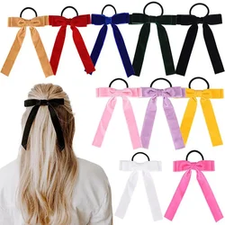 1Pcs Cute Bows Hair Ties For Girls Elastic Kids Hair Bands Holders Shine Headwear Girl Hair Accessories Scrunchie Ornaments Gift