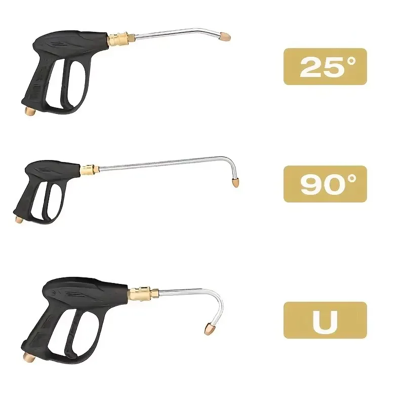30°/90°/U Shape High Pressure Wash Water Gun Extension Spray Wand Lance Multi-Angled With 1/4