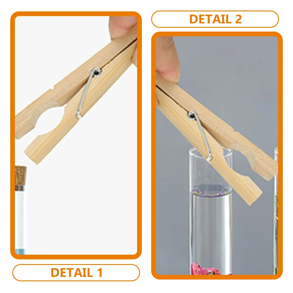 

8 Pcs Test Tube Clamp Portable Clamps for Tubes Simple Structure Fixing Clips Bamboo Fine Workmanship Holder Exquisite
