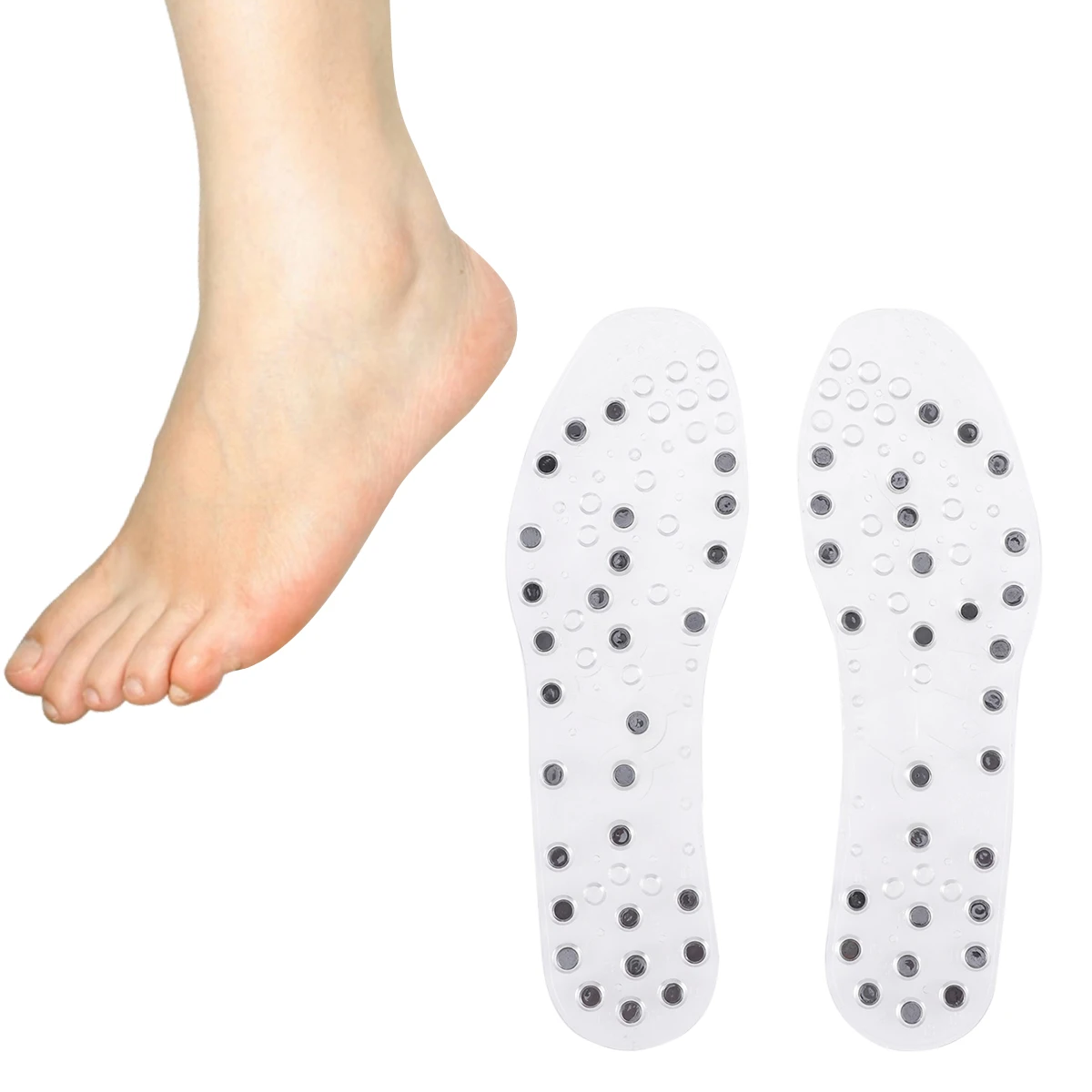 

Magnetic Massage Insole TPR Material Foot Care Reflexology Clear Gel Cobblestone Multifunctional Sweat Deodorizing Ventilated