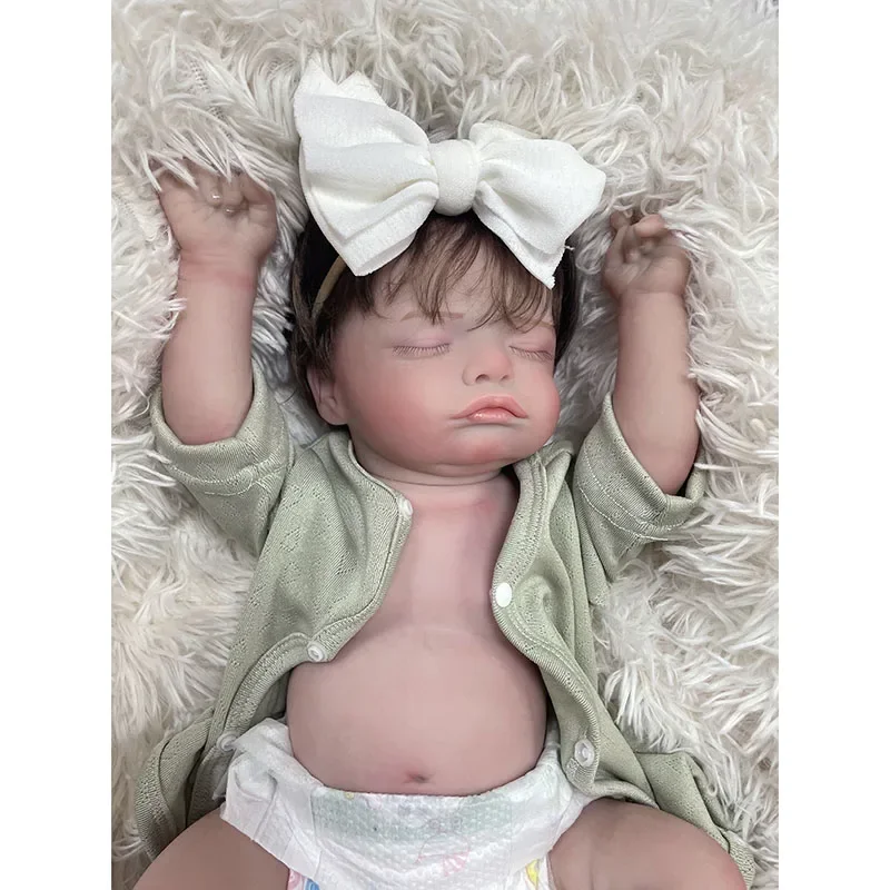 45CM Reborn Baby Doll Newborn Size Girl Rosalie Hand Painting 3D Skin with Many Detailed Veins Muñecas Bebes Reborn Dolls Toys