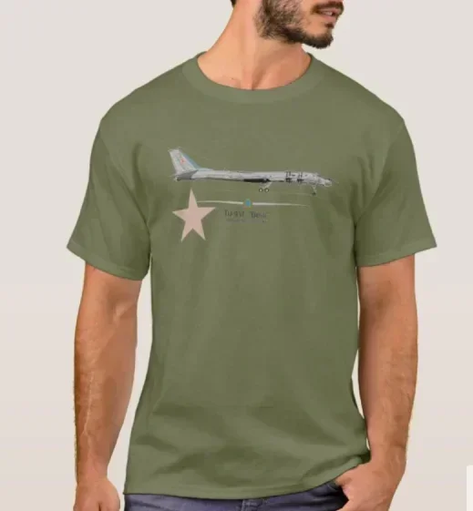 Russian Air Force Tu-95 Bear Strategic Bomber T-Shirt 100% Cotton O-Neck Summer Short Sleeve Casual Mens T-shirt Size S-3XL
