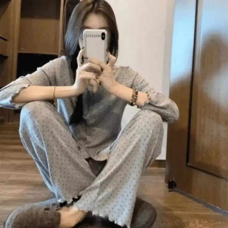 Hot2026Spring Autumn Newwomen Longsleeved Pants Modal Sleepwear Skin Friendly Soft Comfort Fashion Casual Loose Home Clothingset