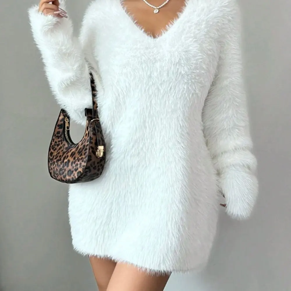 

Женский свитер с длинным рукавом и круглым вырезом в деловом стиле, прямой рукав-труба для профессионального образа