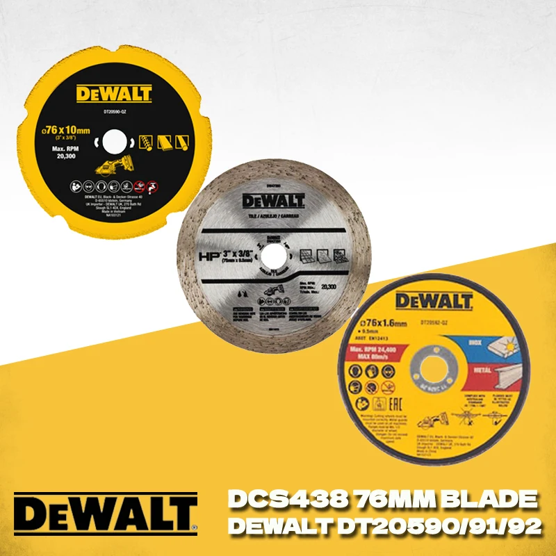 DEWALT 76MM Multi Material Blade Diamond Tile Blade Steel Cutting For DCS438 Power Tool Accessories DT20590 DT20591 DT20592