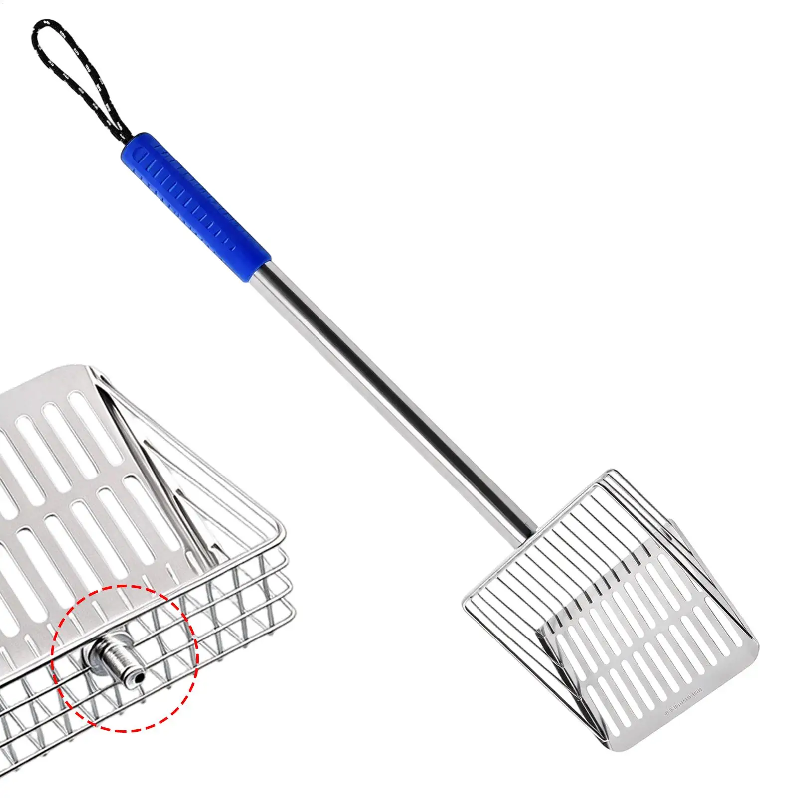 Ash Sifter Hollow Out Fire Pit Sifter Tools with Long Handle Fireplace Shovel for Outdoor Garden Camping Backyard BBQ Grill