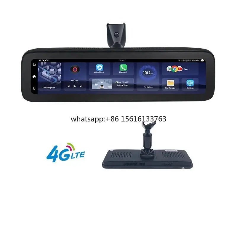 

12 Inch Touch Screen Android 4CHs Car Camera ADAS WIFI GPS Navigation Rearview Mirror Car Video Fleet Management Monitoring