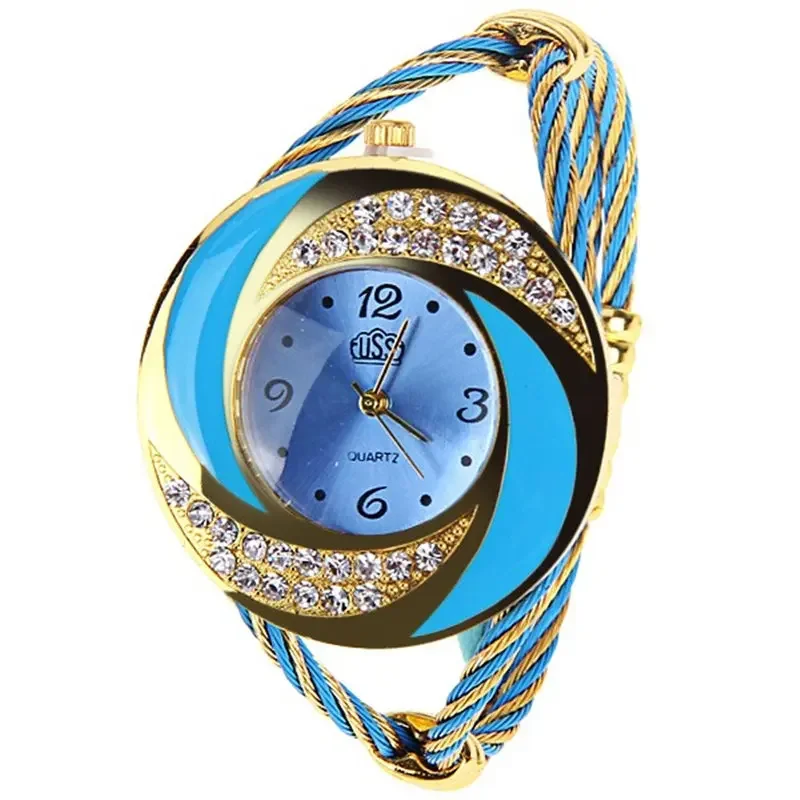 

Women Casual Wristwatch Bracelet Round Dial Crystal Quartz Elegant Fashion Watch Hight Quality Hour major Clock relojes