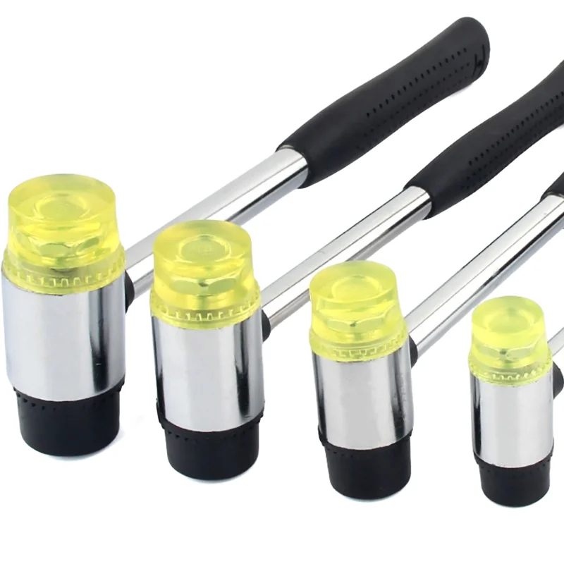 1 Pair Of Double Face Tap Rubber Hammer Head 25mm 30mm 35mm 40mm 45mm Yellow Black Hammer Replacement Striking Head