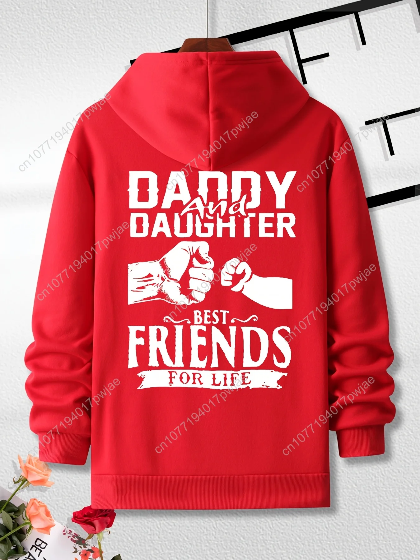 Толстовка с принтом Best Friends Fist Bump для папы и дочки, повседневный вязаный пуловер из полиэстера, стандартный крой, с передним карманом, f