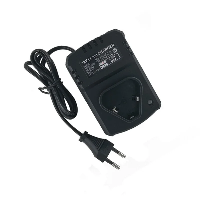 Carregador de bateria de lítio 12v, carregador de bateria de íon-lítio 110-240v para furadeira de lítio/chave elétrica plugue ue