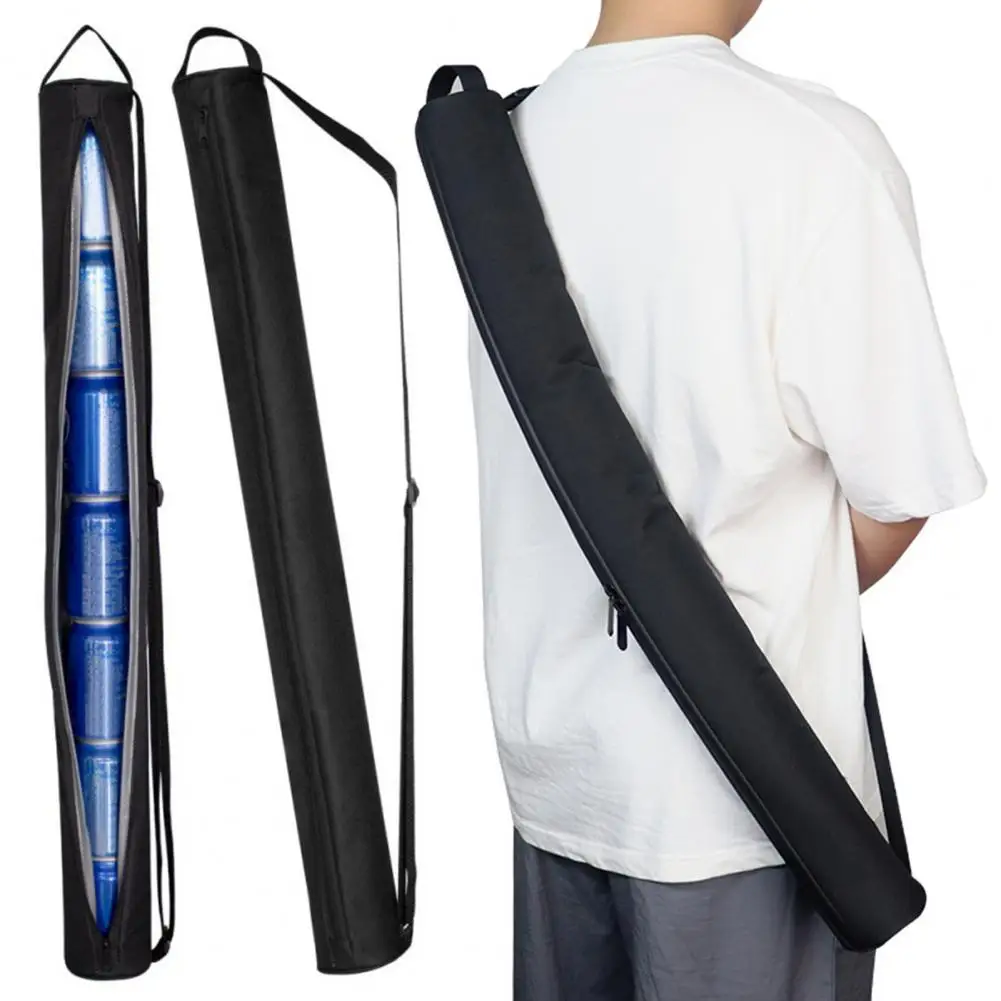 Insulated Beverage Carrier Insulated Golf Beer Cooler Bag with 7-can Sleeve Waterproof Oxford Cloth Shoulder Bag for Outdoor