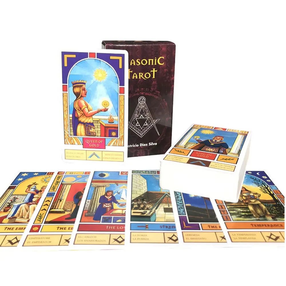 Hot sales Masonic Tarot Oracle Card Fate Divination Prophecy Card Family Party Game Tarot 78 Card Deck