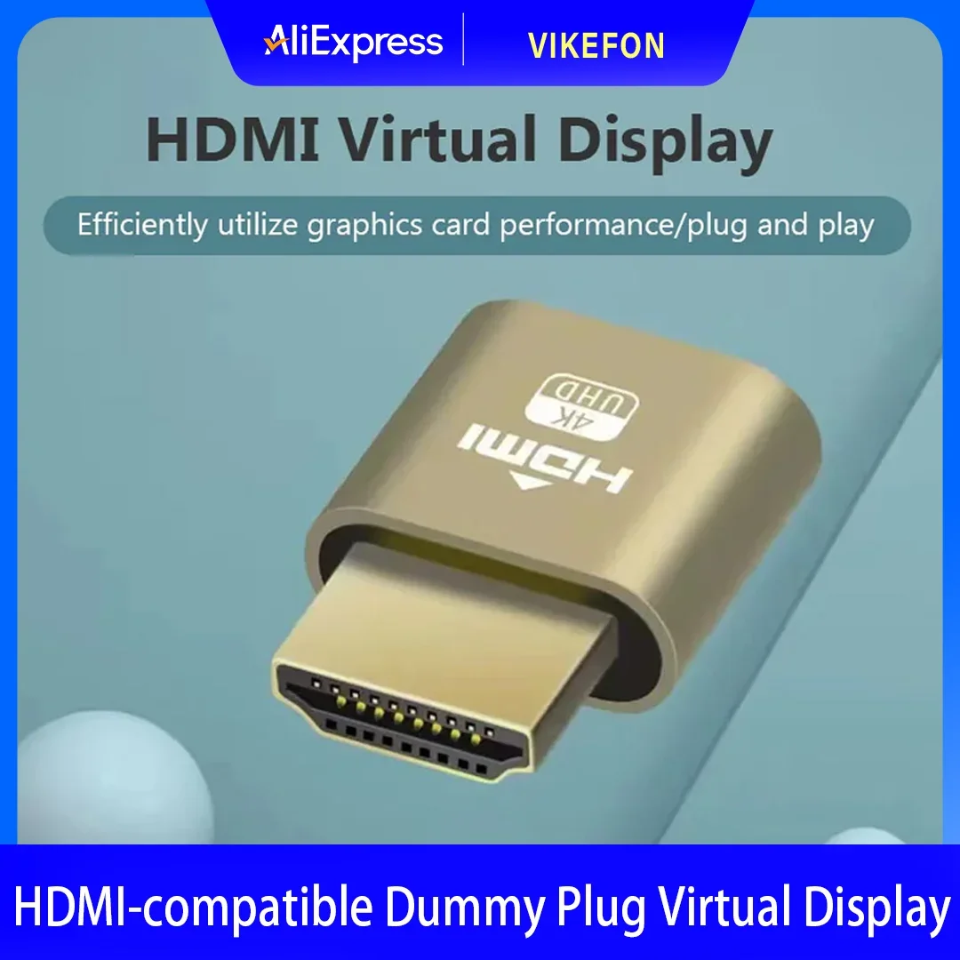 

HDMI-compatible Dummy Plug Virtual Display Headless Ghost Display Emulator 4K DDC EDID Dummy Emulator Adapter For Bitcoin Mining