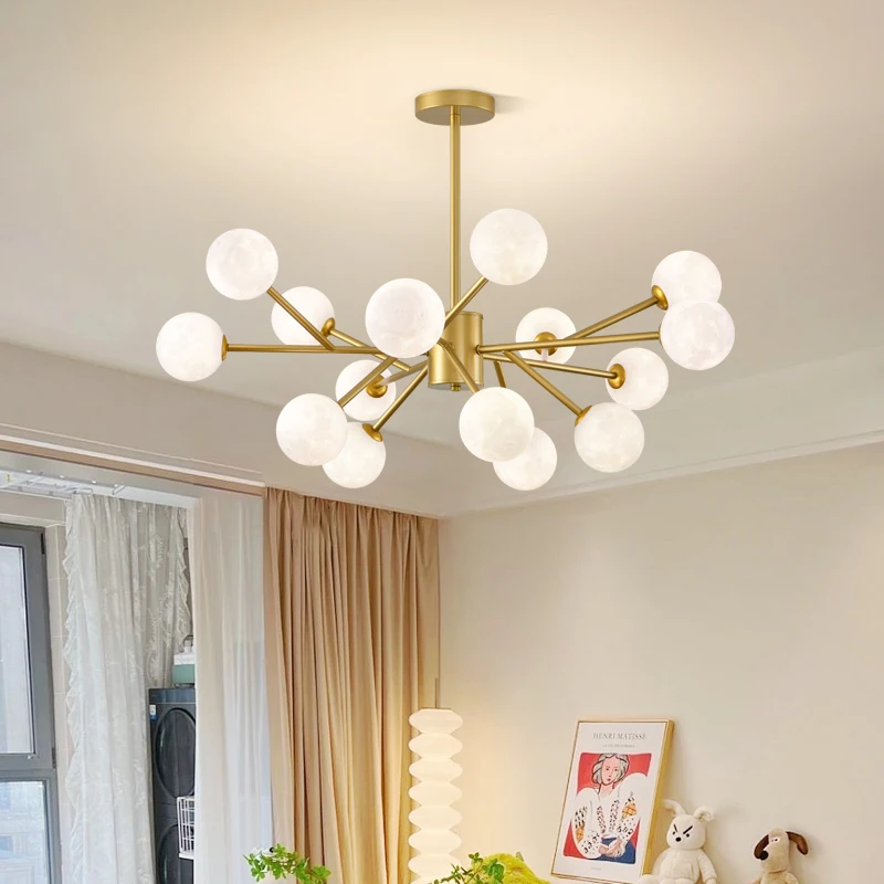 

Nordic Luxury Golden Chandelier Lampshade Is Used For Living Bedroom Hotel Lobby High-end Place No Light Bulbs Home Decoration