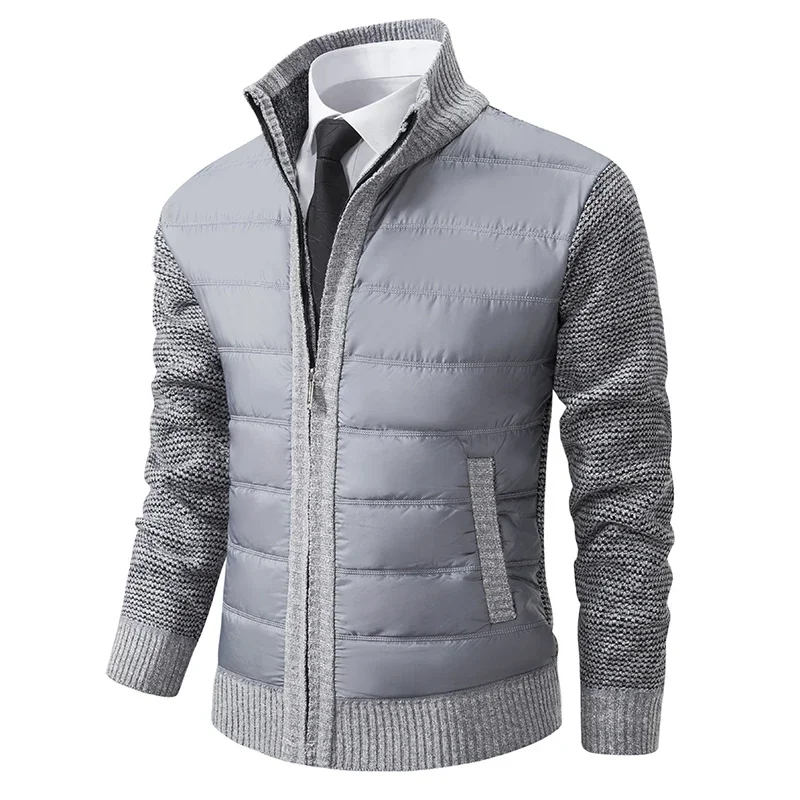

2025 Men's Cool Versatile Casual Jacket for Autumn Winter Fashionable High-Quality Fleece Cotton Cardigan Sweater