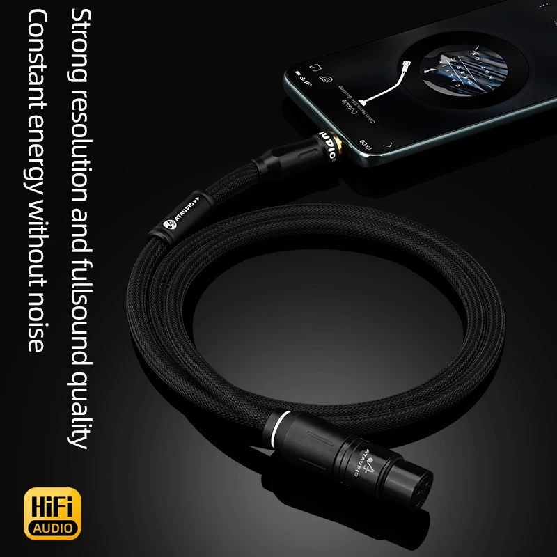 AUATDIO HiFi 3.5mm to XLR Cable 6N OFC 3.5mm Stereo Jack to XLR Male/Female Plug Audio Adapter for Microphone Speaker