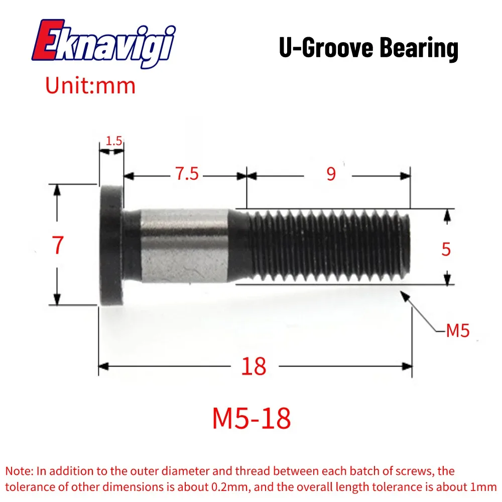 4PCS SG15 5X17X8MM U-shaped Precision Double Volleyball Bearing Belt Screws With Grooves