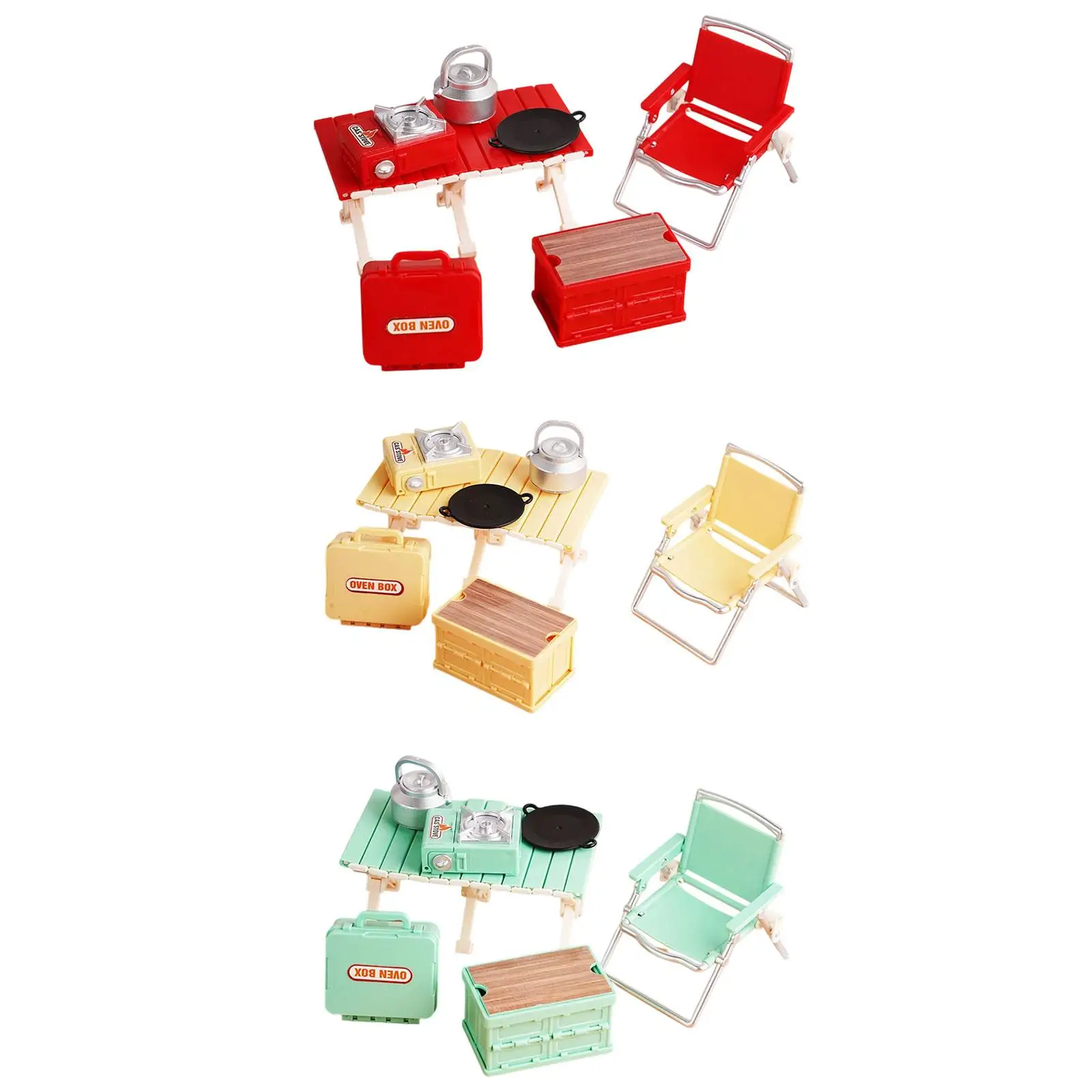 Mini Picnic Camping Set Dollhouse Outdoor Scene Decor for 3-5 Birthday Gifts