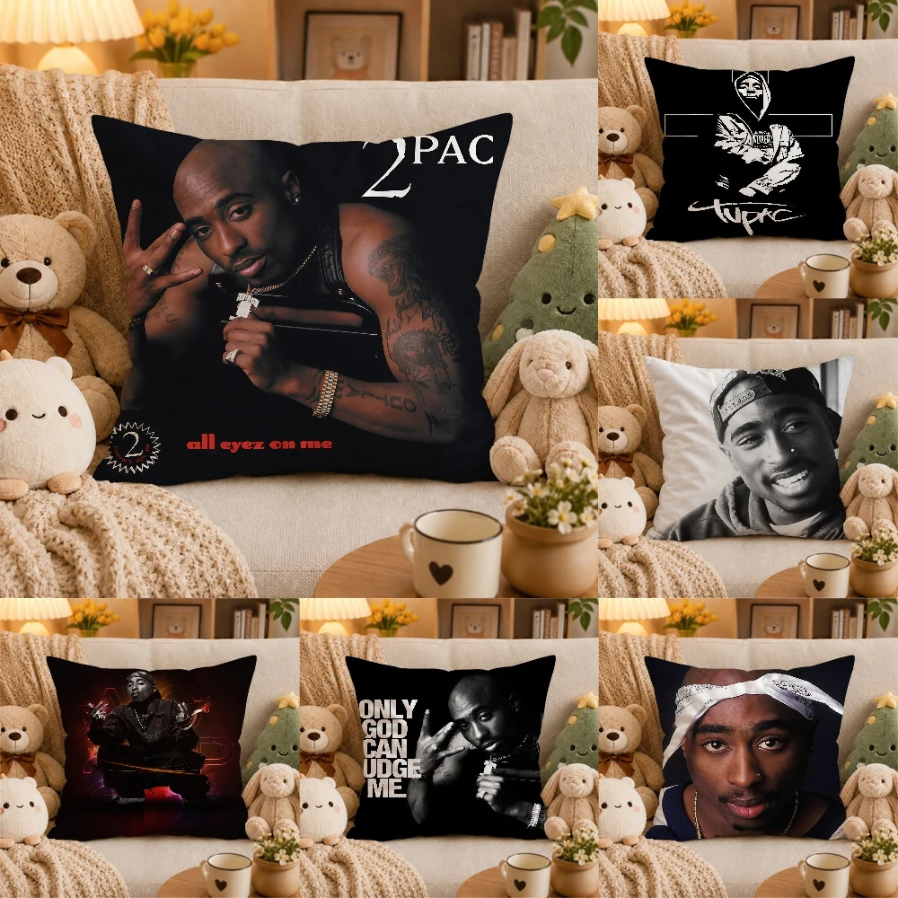 Rapper 2Pac T-Tupac S-Shakur Pillow Case Plush Pillow Cases Home Decoration Pillow Cover for Sofa Bed Chair Living Room